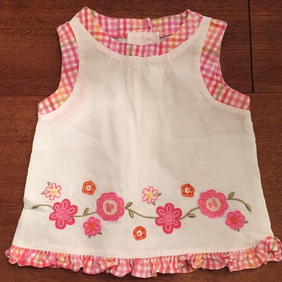 Goodlad of Philadelphia Other - GOODLAD Top White & Pink Floral Embroidery Sz 2T